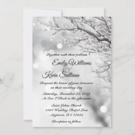 Invitación La nieve esparcido y la boda helada de invierno