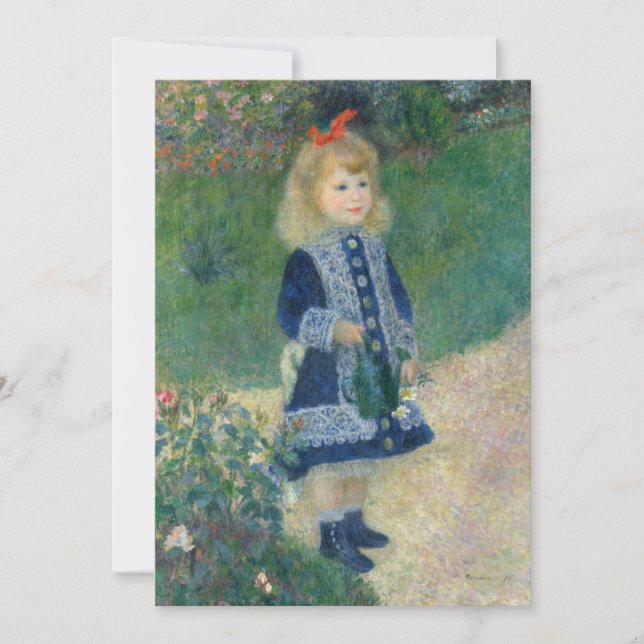 Invitación La Nina a la regadera de Auguste Renoir (Anverso)