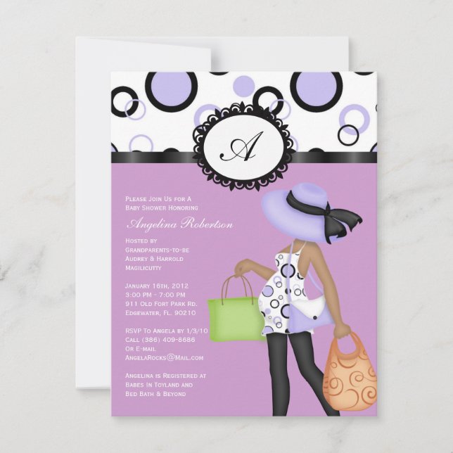 Invitación La niña Baby Shower lindo invita (Anverso)