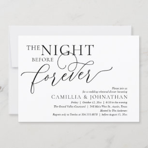 Invitación La noche anterior a la cena, ensayo Boda
