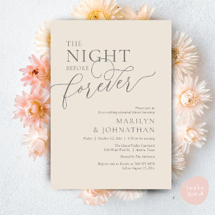 Invitación La noche anterior a la cena, ensayo Boda
