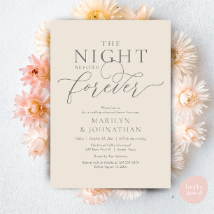 Invitación La noche anterior a la cena, ensayo Boda