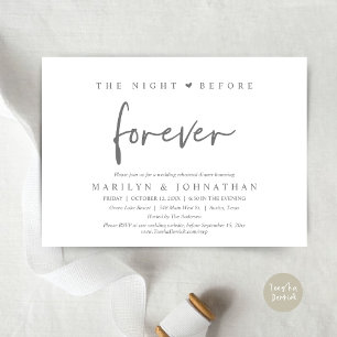 Invitación La noche anterior a la cena, ensayo Boda