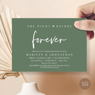 Invitación La noche anterior a la cena, ensayo Boda