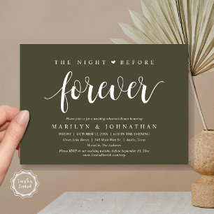 Invitación La noche anterior a la cena, ensayo Boda