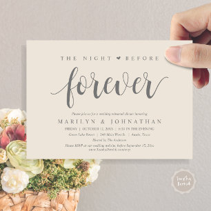 Invitación La noche anterior a la cena, ensayo Boda