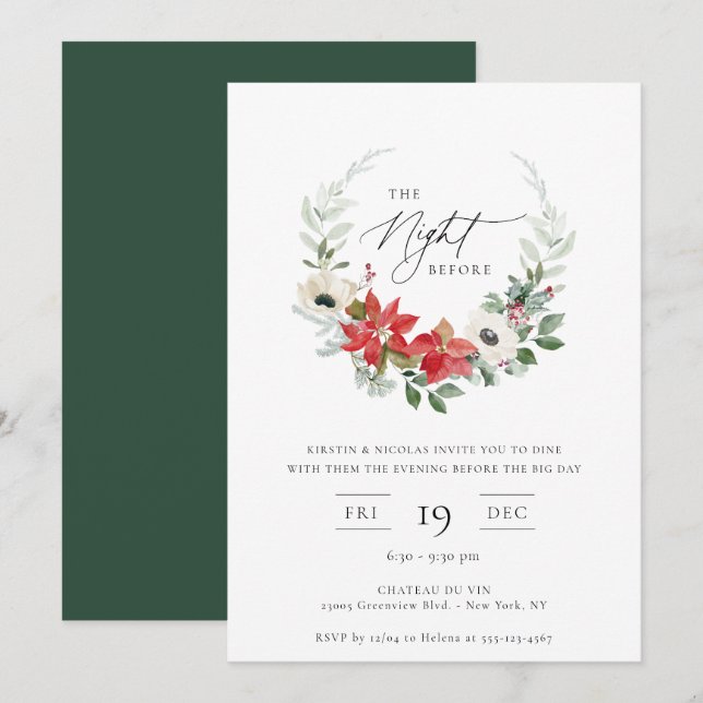 Invitación La noche anterior a la flor bruta del invierno (Anverso / Reverso)