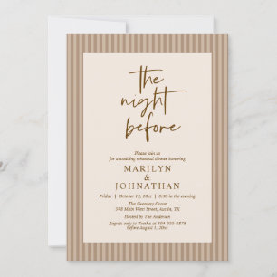 Invitación La noche anterior al ensayo clásico del Boda neutr