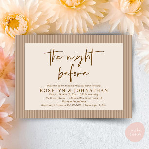Invitación La noche anterior al ensayo clásico del Boda neutr