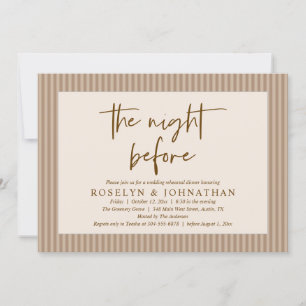 Invitación La noche anterior al ensayo clásico del Boda neutr