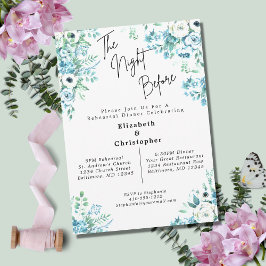 Invitación La noche anterior al ensayo de Boda floral