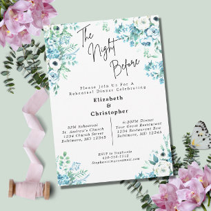 Invitación La noche anterior al ensayo de Boda floral