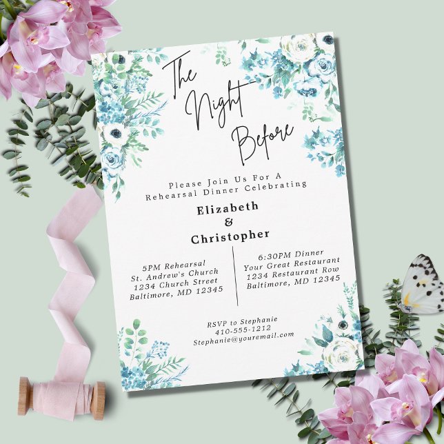 Invitación La noche anterior al ensayo de Boda floral (Subido por el creador)