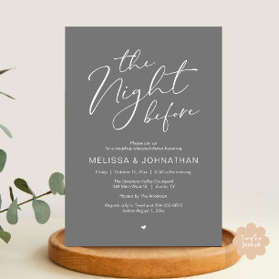Invitación La noche anterior al Fiesta del ensayo Boda románt