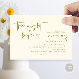 Invitación La noche anterior, Boda Ensayo Cena