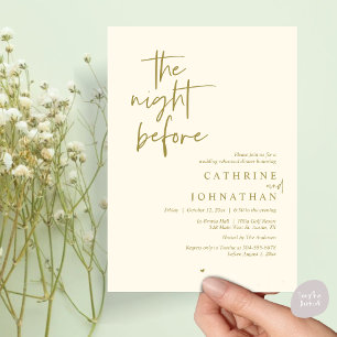 Invitación La noche anterior, Boda Ensayo Cena