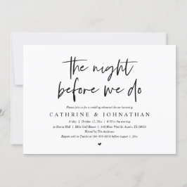 Invitación La noche anterior, Boda Ensayo Cena