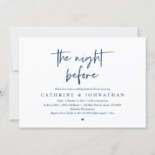 Invitación La noche anterior, Boda Ensayo Cena