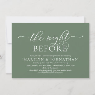 Invitación La noche anterior, Boda ensayó la cena