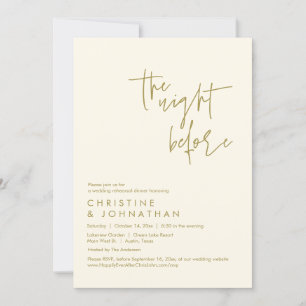 Invitación La noche anterior, Boda ensayó la cena
