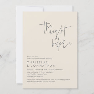 Invitación La noche anterior, Boda ensayó la cena