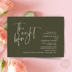 Invitación La noche anterior, Boda ensayó la cena