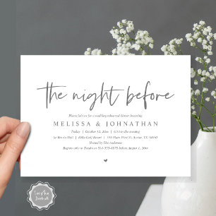 Invitación La noche anterior, Boda ensayó la cena