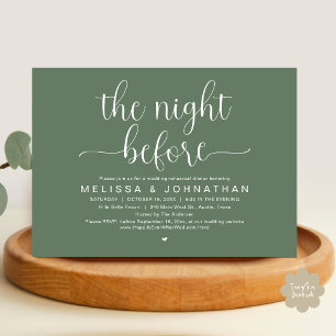 Invitación La noche anterior, Boda ensayó la cena
