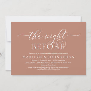 Invitación La noche anterior, Boda ensayó la cena