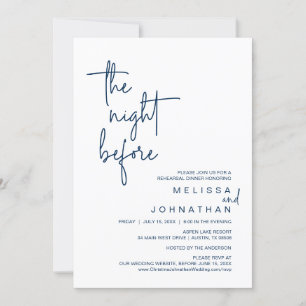 Invitación La noche anterior, Boda ensayó la cena
