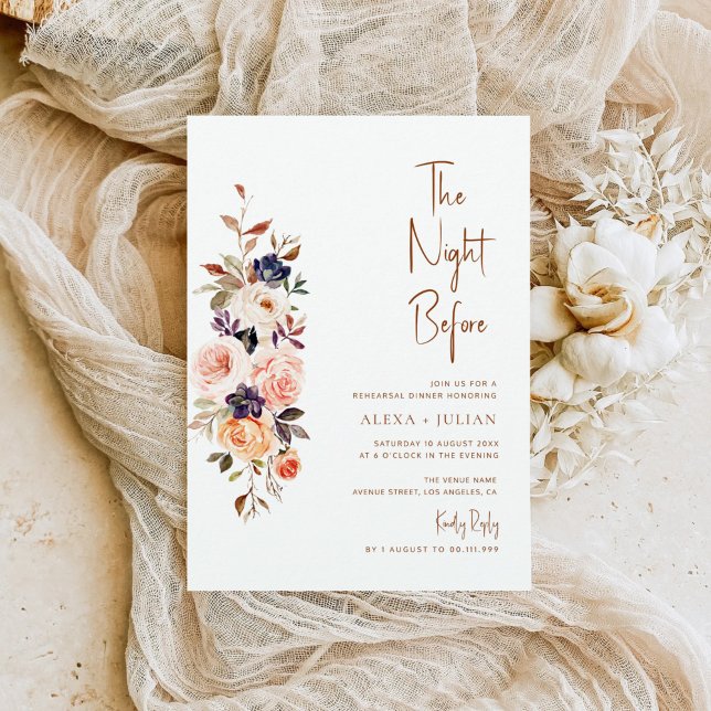 Invitación la noche anterior, caída cena de ensayo floral (Subido por el creador)