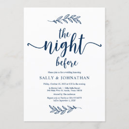 Invitación La noche anterior, cena de ensayo azul de la Marin