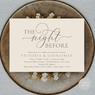 Invitación La Noche Anterior, Cena de Ensayo de Boda