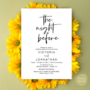 Invitación La Noche Anterior, Cena de Ensayo de Boda
