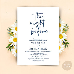 Invitación La Noche Anterior, Cena de Ensayo de Boda