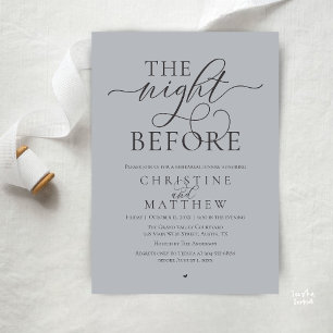 Invitación La Noche Anterior, Cena de Ensayo de Boda Elegante
