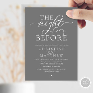 Invitación La Noche Anterior, Cena de Ensayo de Boda Elegante