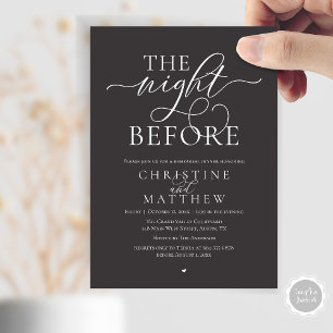 Invitación La Noche Anterior, Cena de Ensayo de Boda Elegante