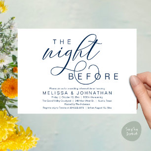 Invitación La Noche Anterior, Cena de Ensayo de Boda Elegante