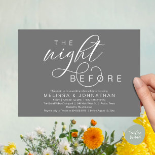 Invitación La Noche Anterior, Cena de Ensayo de Boda Elegante
