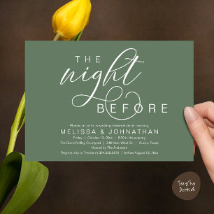 Invitación La Noche Anterior, Cena de Ensayo de Boda Elegante