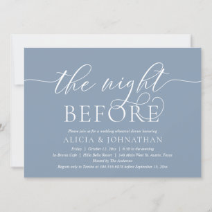 Invitación La Noche Anterior, Cena de Ensayo de Boda Moderna