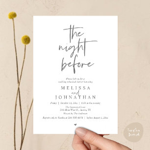 Invitación La noche anterior, Cena de ensayo de boda moderna