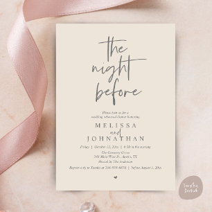 Invitación La noche anterior, Cena de ensayo de boda moderna