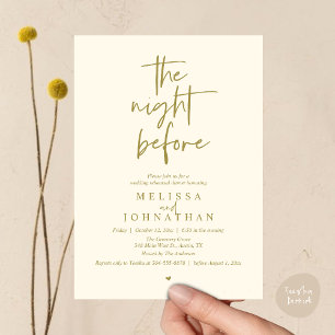 Invitación La noche anterior, Cena de ensayo de boda moderna