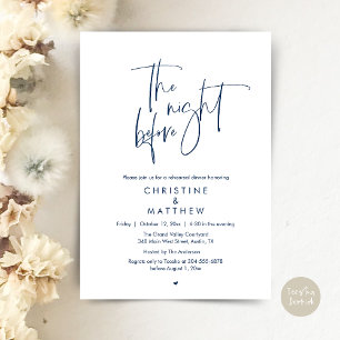 Invitación La Noche Anterior, Cena de Ensayo de Boda Moderna
