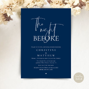 Invitación La Noche Anterior, Cena de Ensayo de Boda Moderna
