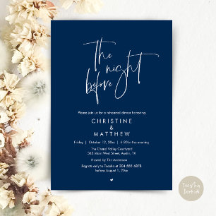 Invitación La Noche Anterior, Cena de Ensayo de Boda Moderna