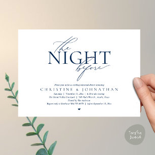 Invitación La Noche Anterior, Cena de Ensayo de Boda Moderna