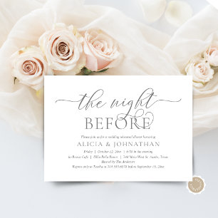Invitación La Noche Anterior, Cena de Ensayo de Boda Moderna